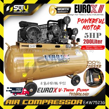 [Compressor Only] EUROX GOLD EAW7523G / EAW-7523G 200L 5HP 8Bar Air Compressor / Kompressor 1050RPM