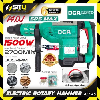 DCA AZC45 14.0J SDS MAX 2-Mode Electric Rotary Hammer 1500W