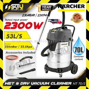 KARCHER NT 70/2 / NT70/2 ME CLASSIC 70L Wet & Dry Vacuum Cleaner / Vakum / Penyedut Habuk 2300W 22.5