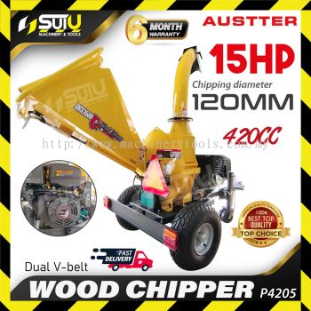 AUSTTER P4205 420CC 15HP Petrol Wood Chipper