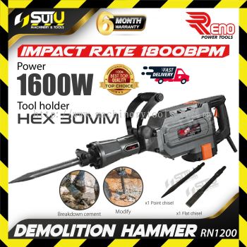 RENO RN1200 / RN-1200 50J Heavy Duty Demolition Hammer 1600W 1800BPM