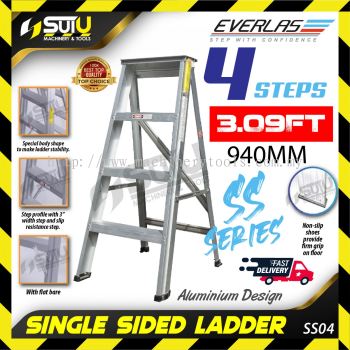 Everlas SS04 Single Sided Aluminium Ladder 4 steps ( 3.09ft / 940mm)