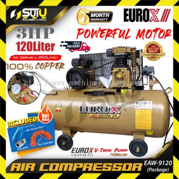 [PACKAGE] EUROX GOLD EAW9120 / EAW9120G / EAW-9120 3HP 120L Air Compressor / Kompressor 1050