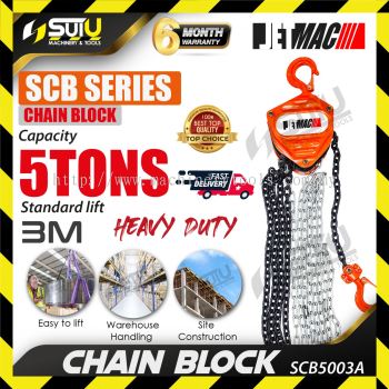 JETMAC SCB5003A 5 Ton x 3M Heavy Duty Chain Block