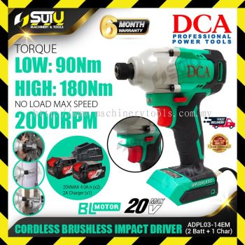 [SET] DCA ADPL03-14 / ADPL03-14EM / ADPL0314 20V 180NM Cordless Brushless Impact Driver