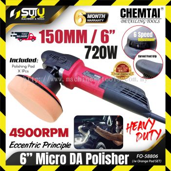 CHEMTAI FO58806 / FO-58806 6" / 150MM Micro Dual Action Polisher 720W c/w 1 x Polishing Pad