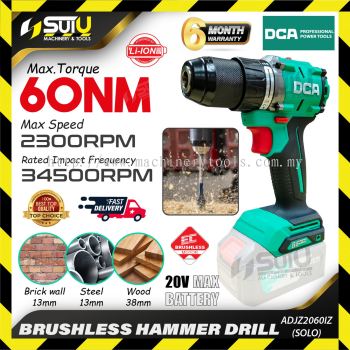 [SOLO / MACHINE ONLY] DCA ADJZ2060I / ADJZ2060IZ 20V 60NM Brushless Cordless Driver / Hammer Drill (No Battery & Charger Included)