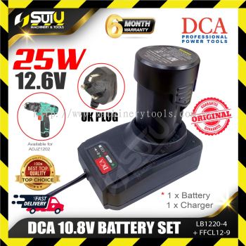 [SOLO / SET] DCA LB1220-4 / LB12204 / FFCL12-9 / FFCL129 10.8V Battery 2.0Ah & Charger 25W