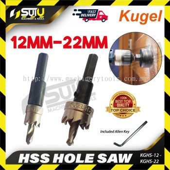 KUGEL KGHS12 / 13 / 14 / 15 / 16 / 17 / 18 / 19 / 20 / 22 12-22MM HSS Hole Saw