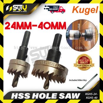  KUGEL KGHS24 / 25 / 26 / 28 / 30 / 32 / 34 / 35 / 38 / 40 24-40MM HSS Hole Saw