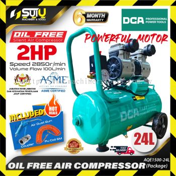 [PACKAGE] DCA AQE1500-24L /AQE150024L 24L Oilless/ Oil free Air Compressor / Kompressor 1.5kW