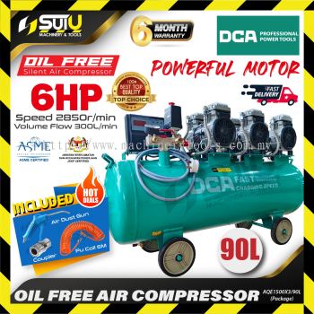 [PACKAGE] DCA AQE1500X3/90L / AQE1500X390L 90L Oilless / Oil free Air Compressor / Kompressor 4.5kW