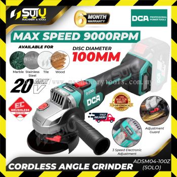 [SOLO - No Battery & Charger] DCA ADSM04-100 / ADSM04100 / ADSM04-100Z 20V 4" / 100MM Cordless Angle Grinder 9000RPM