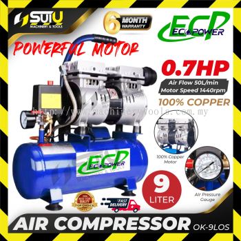 [COMPRESSOR ONLY] ECP / ECOPOWER OK-9LOS / OK9LOS 9L Oilless / Oil Free Air Compressor / Kompressor 550W