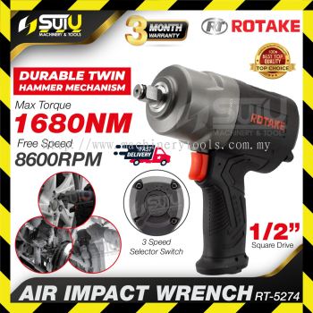 ROTAKE RT-5274 /  RT5274 1/2" 1680NM Air Impact Wrench 8600RPM