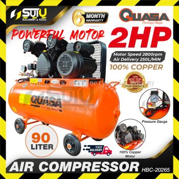 [COMPRESSOR ONLY] QUASA HBC-20265 / HBC20265 2HP 90L Belt Driven Air Compressor / Kompressor 1.5kW 2800RPM