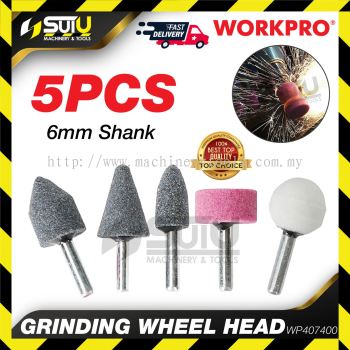 WORKPRO WP407400 5PCS Grinding Wheel Head 6mm 