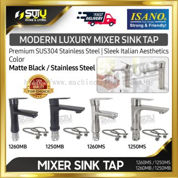 ISANO 12 Series SUS304 Stainless Steel Mixer Sink Tap (Matte Black / Stainless Steel)