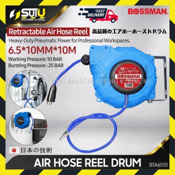 BOSSMAN BTA6510 6.5MM X 10MM X 10M Retractable Air Hose Reel Drum