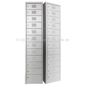 SCM-0005 12 Compartment Steel Locker with Steel Swinging Door C/W Camlock