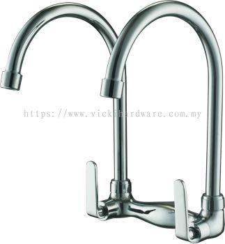 SLINE TW1113NT Two-Headed Wall Sink Tap (NT) - 00919I