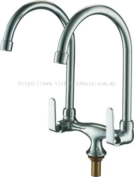 SLINE TW2113NT Two-headed Pillar Sink Tap (NT) - 00919J