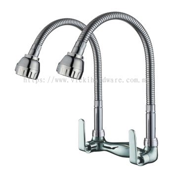 SLINE TW-FX2-1113NT Two Flexible Wall Sink Tap - 00919Q