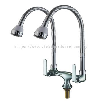 SLINE TW-FX 2-2113NT Two Flexible Pillar Sink Tap - 00919R