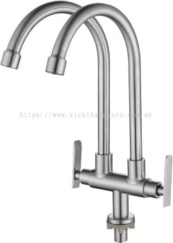 SL  SUS304-TW2113"TWIN HEAD" PILLAR TAP- 00917Y