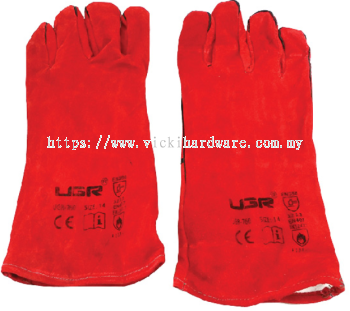 13" LEATHER WORK GLOVES (RED) - 00078W