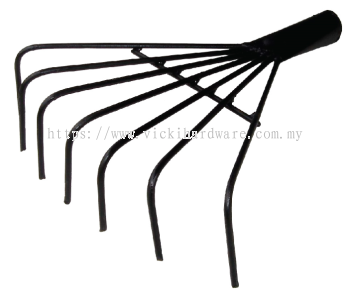 7 Teeth Iron Bar Lawn Rake - 00113D