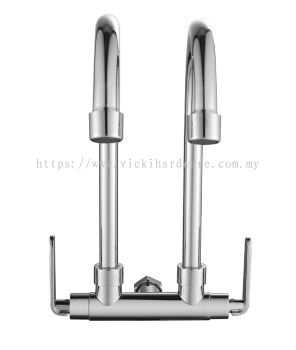 SLINE TWC1-1113 Double-Head Wall Sink Tap - 00919TA