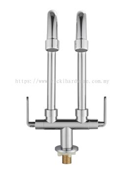 SLINE TWC1-2113 Double Head Pillar Sink Tap - 00919TB