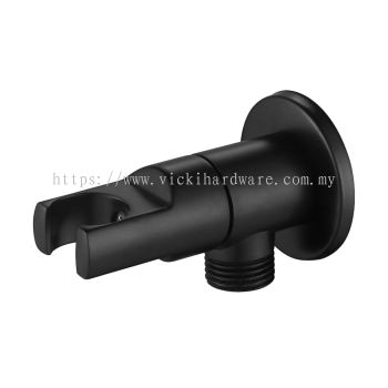 SLINE BLC H6113BC-A Black Angle Valve + Holder - 00925F