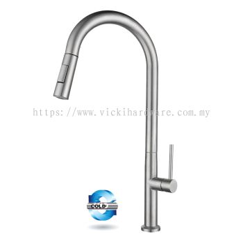 SLINE 788-SS SUS304 Stainless Steel Pull-Out Faucet (Matte) (Cold only) - 00913C