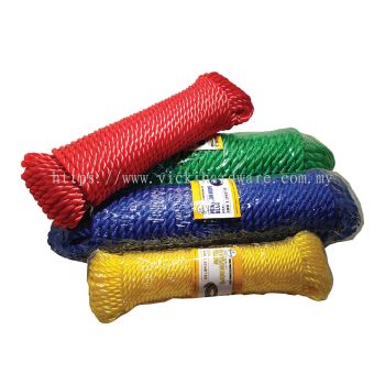 Polypropylene & Nylon Rope (4mm X 20m - 10mm X 20m) (Yellow/Red/Blue/Green) - 00628J/ 00628K/ 00628L/ 00628M