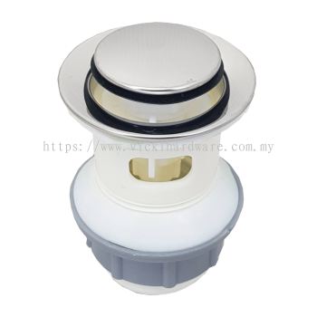 SLINE 1-1/4 Inches PVC + Stainless Steel Pop Up Waste and Overflow/ Drain stoppers - 00216W