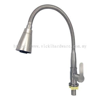 SLINE SUS 304- FX2113V Stainless Steel Flexible Pillar Sink Tap/ Faucet - 00917WA