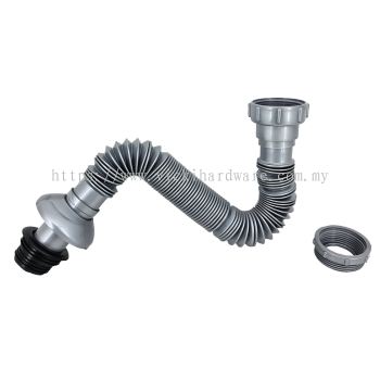 2 in 1 PVC Flexible Sink Drain Hose (1-1/4 Inches & 1-1/2 Inches)(Grey) - 00529J