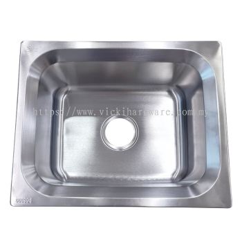 SLINE SUS304 Stainless Steel Square Single Bowl Sink (50x40x22CM) (1.0mm) - 00600M