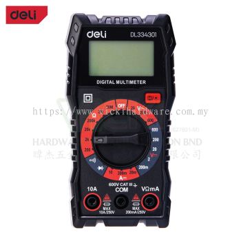 DELI Digital Multimeter (3 1/2 CAT III 600V) - DL334301