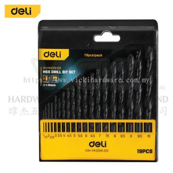 DELI HSS Drill Bit Set (19 PCS/Set) - DH-MHZ019-ED1