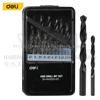 DELI HSS Drill Bit Set (25 PCS/Set) - DH-MHZ025-ED1