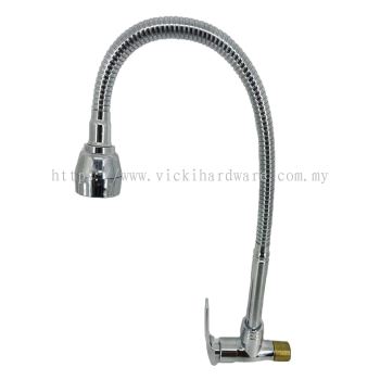 SLINE FX1113-V1 Flexible Hose Wall Sink Tap - 00822G