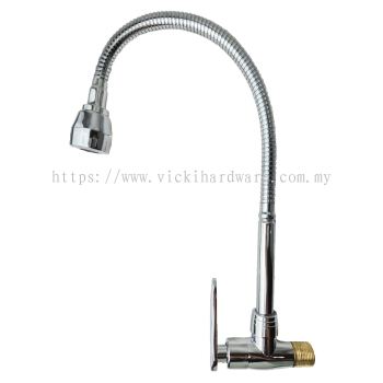 SLINE FX1113-V2 Flexible Hose Wall Sink Tap - 00823G