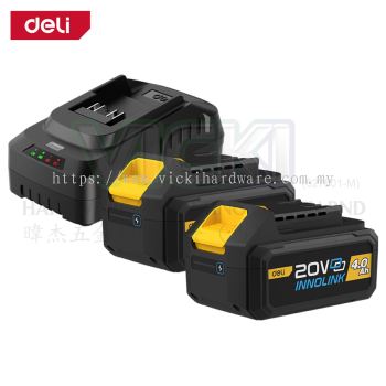 DELI 4.0AH Li-Ion Charger & Battery Set (21V)(2 PCS) - DL-CM20A4E