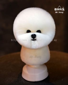 Mr. Jiang Bichon Model Dog Head Wig in White (without mannequin)