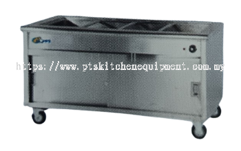 S/S BAIN MARIE 4 HOLES WITH CABINET