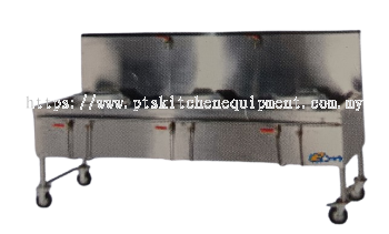S/S 3 BURNER KWALI RANGE - HEAVY DUTY