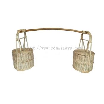 Carry Basket Rattan - Pikulan 2 Tier